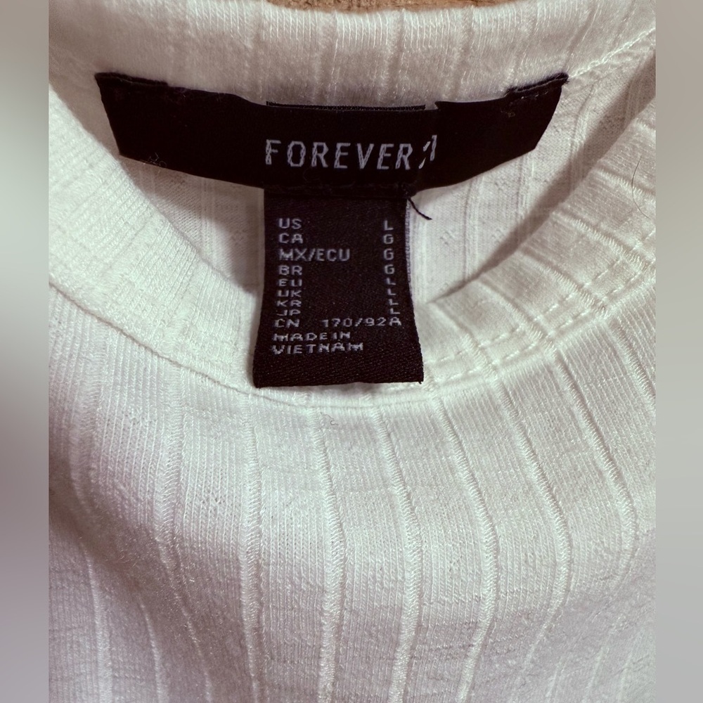 Forever 21 Ivory Ribbed Knit Body Suit - Picture 4 of 5